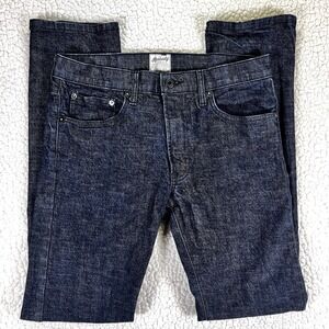 The Kennedy Jeans Men's Size 32 (Actual 32x31.5) Black Blue Slim Straight Leg